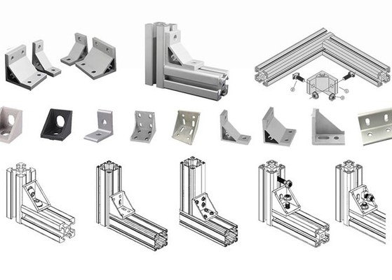 2040 3030 4040 6063 parenthèse tournante de fente du profil 6mm 8mm 10mm d'alliage d'aluminium